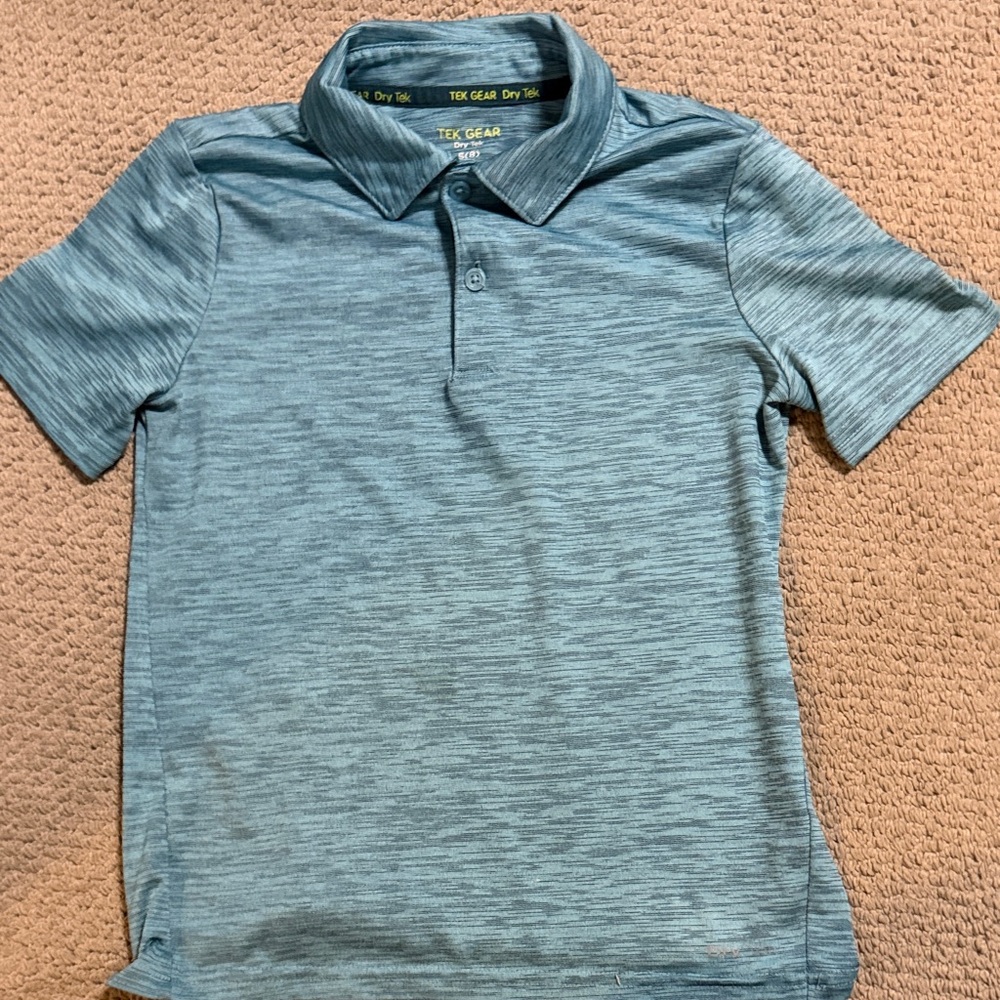 Tek Gear Heathered Blue Polo Shirt